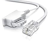 CSL - Internet Kabel Routerkabel - TAE-F Stecker auf RJ45 Stecker - 1m - Internetkabel – Router an die Telefondose – Kompatibel mit DSL VDSL Fritzbox Internet Router an Telefondose TAE - weiß