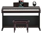 Yamaha Arius YDP-144 R E-Piano Set (elegantes Digitalpiano, 88 Tasten, GHS-Tastatur, CFX-Klangerzeugung & 2x 8W Lautsprecher inkl. Pianobank, Kopfhörer & Klavierschule mit CD & DVD) Rosenholz