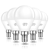 Vicloon E14 LED Lampe G45, E14 LED Birne 6W ersetzt 40W Glühlampen, 600 Lumen, 6500K Kaltweiß, AC 220V-240V, Nicht Dimmbar E14 Energiesparlampe, 270° Strahlwinkel LED Globe Leuchtmittel, 5er-Pack