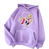 letsgotiger Sailor Moon Anime Printed Hoodie Frauen Kawaii Casual Langarm Pullover Sweatshirt