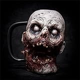 Szbmtr HeiHeiDa Halloween Horror Zombie Wein Tasse, 3D Harz Zombie Kaffee Becher Schädel Tasse Scary Blutig Kopf Mug Krug Trinken Tee Tasse, Creepy Halloween Hause Dekorative Requisiten