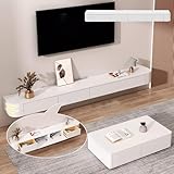 XDXINY TV-Ständer, schwimmend, groß, hängend, TV-Ständer, Wandmontage, TV-Ständer, mehrere Aufbewahrungsfächer, TV-Ständer geeignet für Wohnzimmer, Schlafzimmer (weiß, 220 x 20 x 24 cm)