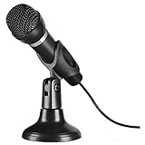 Speedlink CAPO Desk & Hand Microphone - Tisch- und Handmikrofon, exzellente Klangqualität für Sprach- und Gesangsaufnahmen, schwarz