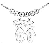 Personalisierte Namenskette für Mütter Gravur 1 bis 5 Kinder Namen—Mutter Name Halskette Boy und Girl Charms für Muttertag 925er Sterling Silber