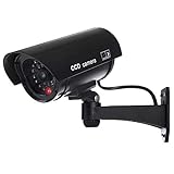 CE IR1100B Dummy LED Überwachungskamera Attrappe Alarmanlage, Wasserdicht schwarz