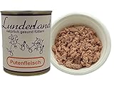 Lunderland Dosenfleisch Putenfleisch 2 x 800g Dosen (insg. 1,6kg), 100 % Putenfleisch, Hundefutter Nassfutter