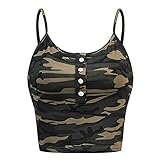 MORETIME Womens Sleeveless O-Neck Button Up Casual Camouflage Print Vest Cami Tank Top, Snake Tattoo Print Vest Cami Tank Top Vest Cami Tank Top, Yoga Shirt BH Sport