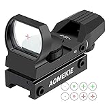 AOMEKIE Red Dot Visier Airsoft mit 20mm/22mm Schiene Leuchtpunktvisier Rotpunktvisier mit Tactical 4 Reticles für Jagd Softair Pistole und Armbrust