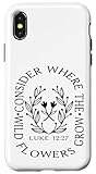 Hülle für iPhone X/XS Inspirierendes Zitat 'Consider How the Wildflowers Grow' – Luk