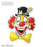 KarnevalsTeufel Wandbild Clown, Höhe ca. 53 cm, Wand-Deko, Dekoration