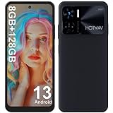 HOTWAV Note 12 Smartphone Ohne Vertrag (2023),Andorid 13 Handy Günstig 8GB+128GB (1TB SD),6.8 Zoll HD+ Display 6180 mAh Akku 48MP Kamera,Octa-Core 4G LTE Dual SIM Face ID/GPS/NFC (Black)