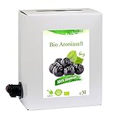GutFood - 3 Liter Bio Aroniasaft - Bio Aronia Saft in praktischer Bag in Box Packung ( 1 x 3 l Saftbox ) - Muttersaft aus Erstpressung in absoluter Spitzenqualität aus ökologischem Landbau
