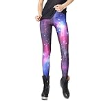 MONIKEEN Digital Print Leggings Weltraum Galaxy Space Patterned Leggings für Damen