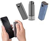2pcs 3-in-1 Fingerabdrucksicherer Bildschirmreiniger Für Telefone, Sprüh- Und Wischtuch Design Einfach Zu Verwenden, Wiederverwendbar (grau)