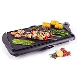 Duronic GP20 Elektrischer Tischgrill | 52 x 27 cm flache Grillplatte | Plancha Grill | Teppan-Yaki antihaftbeschichtet | Elektrogrill mit Fettschale | Einfache Reinigung | 2000 Watt | Grillpfanne