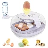 BTToyy Eierbrüter, automatischer digitaler Brutkasten zum Schlüpfen von Eiern mit automatischem Eierwender, Geflügel-Inkubations-Set mit Temperaturregelung und LED-Kerzenleuchter (16 Eier)