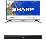 SHARP 32BC6E Smart TV 81 cm (32 Zoll) HD Ready LED Fernseher + SHARP HT-SB107 2.0 Mini-Bluetooth-Soundbar