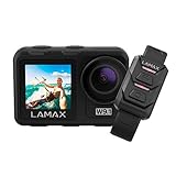 LAMAX W9.1 REAL Action Cam 4K 60fps mit Stabilisierung, Unterwasserkamera, wasserdichte Kamera, Camcorder mit Dual Display, Helmkamera und 21 Zubehör Kit, Wi-Fi, Zeitlupe