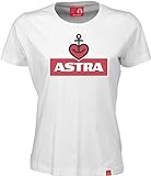 ASTRA Damen T-Shirt Weiss, Damen-Bekleidung, klassischer Herz-Anker Print, Mädchen, Bier auf der Haut (S)