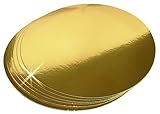 10er Set Kuchen Torten-Unterlage Pappe gold | Tortenplatten Karton rund 26 cm einweg | cake box board cakeboard | Backzubehör Goldkarton Torten-Unterlagen Tortenplatte Kuchenplatte
