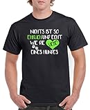 Comedy Shirts - Nichts ist so ehrlich und echt wie die Liebe eines Hundes - Herren T-Shirt - Schwarz/Weiss-Neongrün Gr. 3XL