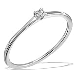 Goldmaid Damen-Ring Solitär Jana Solitär Ring Jana 0.05 ct. 585 Weißgold Diamant (0.05 ct) weiß Brillantschliff Gr. 52 (16.6) Verlobungsring Diamantring