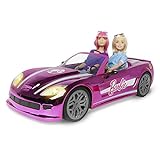 Mondo Motors - Mattel Barbie Dream Car Cabrio Glamour - RC Auto für Barbie Kinder - Zwei-Sitzer - Realistische Details - Rosa