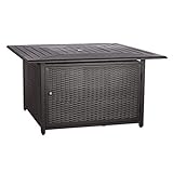 Amazon Basics – 62515 Outdoor-Feuertisch für die Terrasse, mit gasbetriebener Feuerstelle, Schwarz