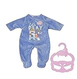 Zapf Creation 706244 Baby Annabell Little Strampler blau 36 cm - blauer Puppenstrampler mit Kleiderbügel