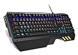 snakebyte PC KEYBOARD ULTRA - RGB - mechanische Gaming Tastatur 16,8 Mio Farben einstellbar / Anti-Ghosting / Outemu Blue-Switches / Gummierte Handauflage / 50 Mio Tastenanschläge / DE Layout