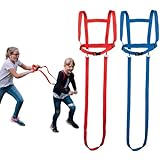 Janna natural goods Pferdeleine für Kinder zum Spielen von 3 bis 12 Jahre in Rot und Blau – Pferdegeschirr für Mädchen und Jungen – Kinderspielzeug – 2er Set
