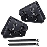 2 Stück Motorrad Satteltaschen Set Universelle Leder Abnehmba wasserdichte Motorradzubehör Schw