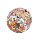 Ciieeo Mosaik-Kerzenhalter Teelicht antikes Goldener Kerzenhalter Votivkerzenhalter gefälschte Kerzen Kerzenständer aus Mosaikglas Stehen für Kerze Kerzenhalter aus farbigem G