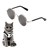 Katzenbrille Hundebrille Retro Haustier Brille Lustige Haustierbrille Haustier Sonnenbrille Stark Und Robust Einfach Zu Tragen Brille Für Katzen Und Hunde Cosplay Party Kostüm Foto Requisiten