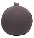 Herbalind NEU Ø 33 cm Yogakissen Chi Meditationskissen mit Tragegriff für Yoga Kissen mit Bio Dinkelspelz, Oeko TEX Bezug waschbar. Höhe 12 cm Sitzkissen, Sitzsack, Bodenkissen, anthrazit