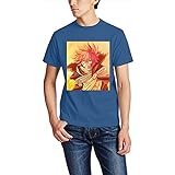 Herren T-Shirt Fairy Tail aus reiner Baumwolle mit kurzen Ärmeln, Weiß, saphirblau, 3XL