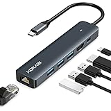 USB C Adapter Ethernet, Typ-C Hub mit 4K HDMI, LAN RJ45 Gigabit, 3*USB 3.0, 100W PD, USB C HDMI Hub Multiport Adapter für MacBook Pro/Air M1, iPad Pro, ChromeBook, Surface Pro, Huawei und Mehr