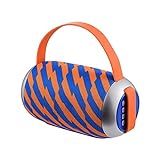 DKee. Orange und Blaue Streifen tragbare Bluetooth-Lautsprecher Wasserdichten Lautsprecher Surround-Sound-System Stereo-Musik im Freien Lautsprecher
