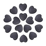 Nupuyai 15 Stück Herzförmige Lavasteine, Lavastein Diffusor für ätherische Öle, Palmen-Sorgenstein für Reiki Balance Meditation, Schwarz
