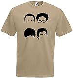 World-of-Shirt Herren T-Shirt Big Bang Theory Fab Four|Khaki-XXL