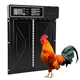 Seutgjie Automatische Hühnerklappe Elektrisch mit Zeit/Handmodus Anti-Klemm für Hühnerstall Winterfest Aluminiumlegierung LCD-Bildschirm Automatischer Türöffner Hü