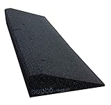 bepco Bordsteinkanten-Rampe aus Gummifasern (schwarz) - Auffahrrampe - Türschwellenrampe mit eingelagerten Unterlegscheiben zur Befestigung (100 x 25 x 10 cm)