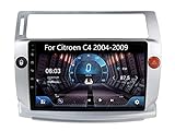 Doppel Din Radio Android Autoradio Carplay Bluetooth Für Citroen C4 2004-2009 2din Radio GPS Sat Navi mit Naviceiver Aux Video Out Multimedia Car Play DSP Rückfahrkamera (Color : 4core 2G+32G)