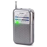 PRUNUS DE333 Mini Radio Batteriebetrieben, AM FM UKW Radio Klein Mittelwellenradio mit Exzellentem Empfang, mit Signalanzeige, Kleines Radio mit AAA-Batterie betrieben zum Spazierengehen, Camping.