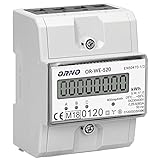ORNO OR-WE-520 Stromzähler Hutschiene 3-Phasen-Anzeige des Stromverbrauchs mit MID Zertifikat, 0,25A - 80A,3 x 230V/400V, 50/60Hz, 800 imp/kWh