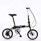 NeDLon Citybike, Faltrad für Erwachsene, faltbares, ultraleichtes, tragbares Mini-Fahrrad für Erwachsene, Kinder, Studenten, Männer und Frauen, kleines Rad, Doppelscheibenbremsenfahrrad mit Variab