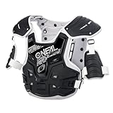 O'NEAL | Brustprotektor | Motocross Enduro | Aus Kunststoff-Spritzguss, Verstellbare Hüftgurte, Zertifiziert EN 14021 | PXR Stone Shield Brustpanzer | Erwachsene | Schwarz Grau | One Size