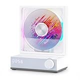 RKXKJ Tragbarer CD-Player, Desktop-Bluetooth-CD-Player, Schillernder RGB-Lichteffekt, Integrierter Lautsprecher, Geplante Abschaltfunktion, Transparentes Magnetisches CD-Fach-Design, Für Musikhobby