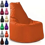 Sitzbag Sitzsack Sessel XL - XXL für Kinder und Erwachsene - In & Outdoor Sitzsäcke Kissen Sofa Hocker Sitzkissen Bodenkissen (XXL - 80cm Durchmesser, Orange)