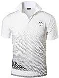 jeansian Herren Summer Sportswear Wicking Breathable Short Sleeve Quick Dry Polo T-Shirts Tops LSL195 WhiteBlack L